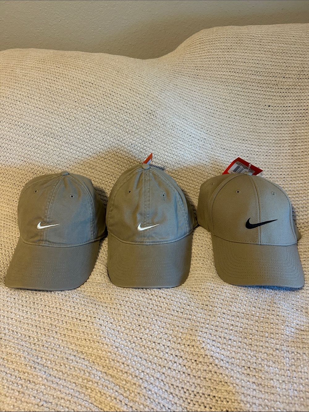 Nike Men’s Tan/Khaki Swoosh Baseball Caps - Embroidered Logo